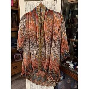 NEW URBAN MANGOZ women's print jacket with trim in orange